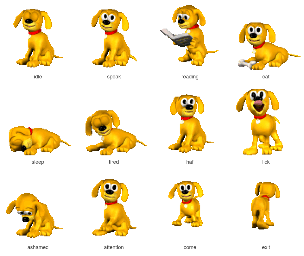 Twenty-four Rover animation states